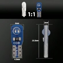 10 cái Vàng T5 Led Bảng điều khiển Xe 2 Led Chỉ báo Nhạc cụ Bảng Máy đo Cụm Đèn T5 37 74 Bóng đèn tròn - Màu vàng - Xem 3