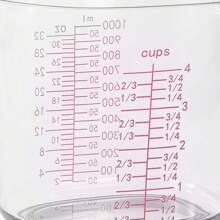 3pcs Có thể xếp chồng lên nhau Đo lường Cốc Đối với Làm bánh , Trong suốt Sữa Đường Bột mì Cốc Dụng cụ nhà bếp - trong suốt - Xem 8