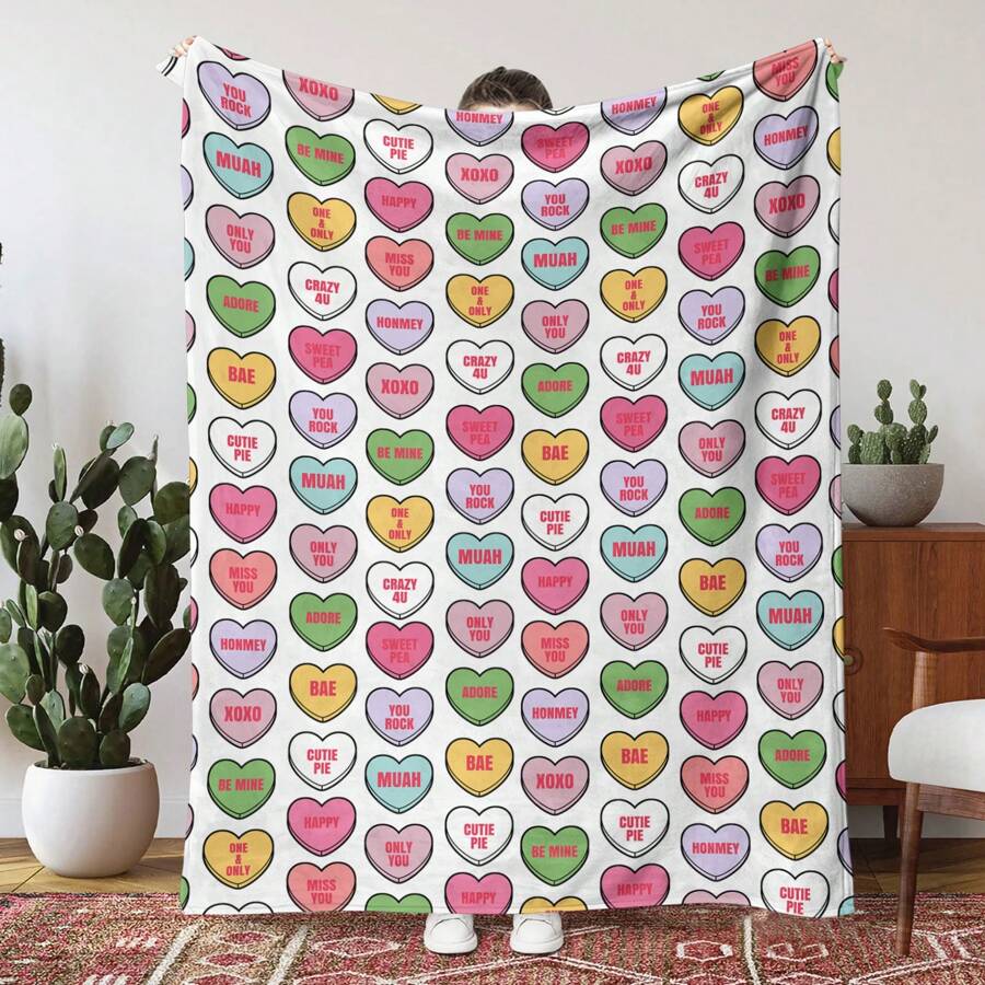 柔軟毯子,情人節最佳禮物。可以作為床罩、沙發墊、戶外野營毯子。各種尺寸可用。 - 彩色 - 查看 1