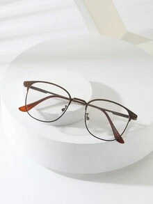 1 件男女通用金属商务眉毛眼镜 - 韩式处方眼镜 - 無色 - 查看 8
