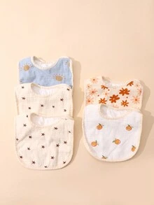 Random 3pcs Infant Bib Set For Boys In Thickened Autumn-Winter Waterproof Velvet - Multicolor - View 2