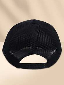 1pc Men's And Women's Universal Outdoor Casual Personalized Breathable Baseball Net Cap. Suitable For Everyday Wear - Black - View 4