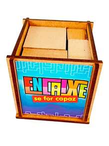 Desafio ENCAIXE SE FOR CAPAZ em Madeira Quebra cabeça infantil educativo pedagógico - Multicolorido - Visão 1