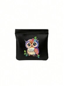 全新pu彈性收納袋,具有高彈性自封口,防水鎖匙化妝包,適用於口紅、衛生巾、耳機、等,多功能攜帶式化妝袋pu皮革 - 黑色 - 查看 3