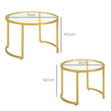 HOMCOM Nesting Tables - Gold - View 2