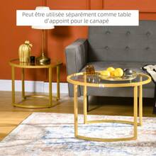 HOMCOM Nesting Tables - Gold - View 7