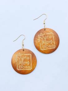 木盤刻有媽媽、娜娜、老師、阿姨、妻子、rn 吊墜耳環,送給母親、奶奶、阿姨、妻子和護士的禮物 - Earring - 查看 17