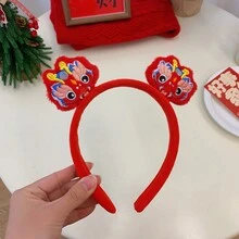 1 件風復古可愛裝飾毛絨 3d 女式髮帶髮飾 - 彩色 - 查看 8