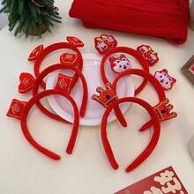 1 件風復古可愛裝飾毛絨 3d 女式髮帶髮飾 - 彩色 - 查看 1