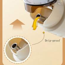 1入組具有自動開啟和防漏功能的玻璃油瓶,廚房用醋瓶,適用於油、醬油、醋和其他調味料,不滴、不漏,重力和壓力導致的設計 - 白色 - 查看 4