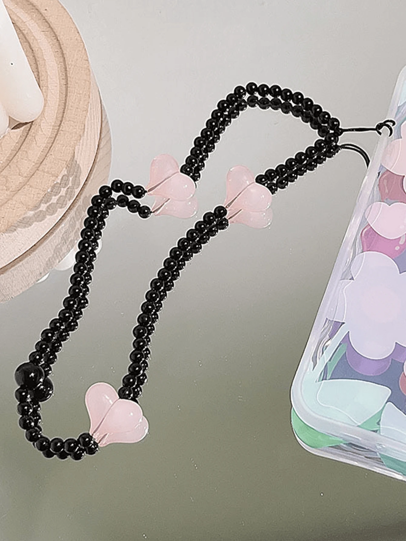 1入組心型手鐲＆手機吊飾＆長掛繩 - 彩色 - 查看 1