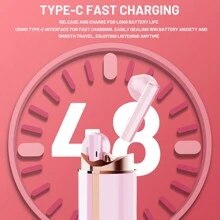 1入組白色特殊唇膏設計無線耳塞可愛口紅無線耳機48小時播放時間耳塞ipx4防水符合人體工學唇膏式耳機充電盒和電源顯示立體聲低音耳機,適用於運動跑步愛好者可愛的口紅耳機,是送女友,媽媽,姐妹,朋友的漂亮禮物 - 白色 - 查看 5