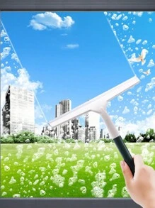 1只玻璃清潔器,家庭浴室廁所玻璃清潔工具,窗戶清潔工具 - 橘色 - 查看 4