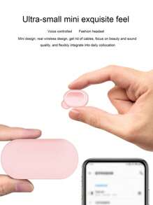 TWS In-Ear Mini Hi-Fi  Light Stereo Wireless Earbuds: Super Audio Quality & Long Battery Life - Valentines Gifts/New Years Gifts For Men Women - Pink - View 4