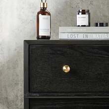 1把實心鋅合金衣櫥門把手,銅色圓形把手,設計用於櫥櫃和抽屜,通用家具拉手 - 銅色 - 查看 5