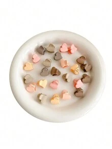 20pcs Solid Color Simple Heart Shaped Children's Hair Clips - Multicolor - View 3