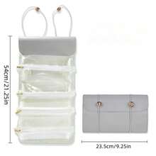 Detachable 4-In-1 Makeup Bag, Highly Attractive Hand-Held Multi-Functional Simple Travel Folding Cosmetic Storage Toiletry Bag - Light Grey - View 2