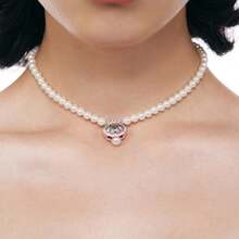 Shell & Pearl Necklace, Pink, Cute, Girlish, Versatile, Luxury, Niche, Original Design, Inlaid With - Pink - View 1
