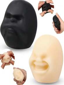 1pc Black Funny Expression Doll, Random Expression, Stress Relief Face Shape Toy - Black - View 6