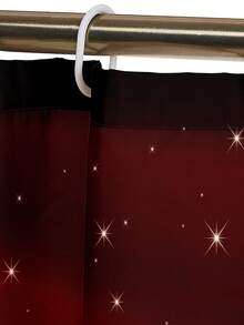 1入/4入組浪漫心形印花功能浴室套裝,包含12個掛勾裝飾淋浴簾,防滑浴墊,u形地毯和圓形馬桶蓋,適用於所有場景 - 紅色 - 查看 10