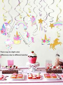 22 chiếc vòng treo trang trí họa tiết kỳ lân, đồ trang trí treo bằng kim loại nhiều màu sắc cho tiệc sinh nhật, Giáng sinh - Nhiều màu - Xem 4