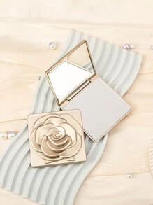 1PC Exquisite Square Folding Makeup Mirror With Rose Pattern, 2X Magnification High-Definition Glass, Perfect Gift For Beloved Mom, Aunt, Grandmother, Daughter, Niece, Sister, Bride, And Bridesmaid On Special Occasions Such As Holidays, Birthdays, Weddings, Mother's Day, And Valentine's Day, Compact Mirror, Pocket Small Vanity Mirror, Living Room Home Bedroom - Multicolor - View 11