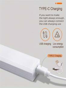 1pc Wireless Under Cabinet Led Light With Usb Charging, Motion Sensor Night Light For Cabinet, Wall Closet, Hallway, Stairway, Storage Room, Wardrobe - Multicolor - View 9