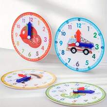 Seahorse Style Wooden Children's Learning Clock Toy, Color And Shape Recognition, Numbers And Time Teaching Puzzle, Hand-Eye Coordination Training, Montessori Early Education Gift, Random Color Pattern, Perfect Thanksgiving, Spring Festival And Back To School Gift For Kids - Haima Early Education Clock - View 5