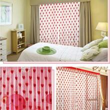 1 件心型刺繡門簾,顧客臥室居家裝飾窗簾 - 紅色 - 查看 5