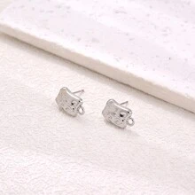 10 件银色不对称形状耳环钩 DIY 耳环首饰配件 - 銀色 - 查看 14