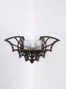 新設計的木製黑色蝙蝠形狀的直角中空創意風格收納架裝飾品牆飾 - 黑色 - 查看 4