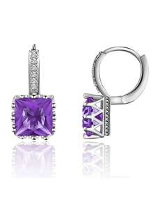 Fashionable Minimalist Style Multicolor Cubic Zirconia Square Shaped Earrings Suitable For Daily Wear & As A Gift For Your Loved One/Partner - Simplicity - View 11