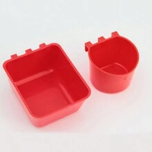 10入組掛式鳥碗,兔子餵食碗,加厚飼料杯,適用於籠子 - 紅色 - 查看 3