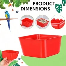 10入組掛式鳥碗,兔子餵食碗,加厚飼料杯,適用於籠子 - 紅色 - 查看 1