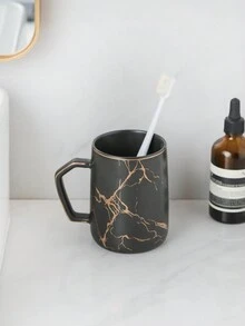 Nordic Style Ceramic Creative Minimalist Luxury Toothbrush Cup Household Couple Wash Set Mouthwash Cup Gargle Cup - Black - View 5