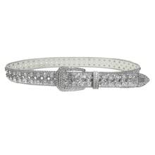 Y2K Style Rhinestone Studded Shiny Belt, Suitable For Party, Casual, Street, Holiday And Everyday Use Summer, School Fall, Autumn, Halloween - Silver - View 2