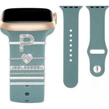 6入組硅膠帶裝飾環和alphabet Abc設計,兼容38mm蘋果手錶 - 彩色 - 查看 31