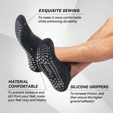 Deefly 3 雙防滑瑜珈襪(附握把)適合家庭、醫院、健身、芭蕾、皮拉提斯 - 彩色 - 查看 3
