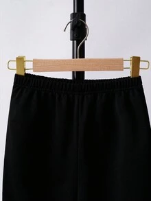 少年男孩標語印花長袖連帽衫和運動褲2入組套裝 - 灰色 - 查看 6