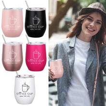 1個便攜式的雙層不銹鋼杯子,配有蓋子,咖啡杯,可愛的水杯,適用於室內家庭辦公室和戶外旅行。 - 粉色 - 查看 1