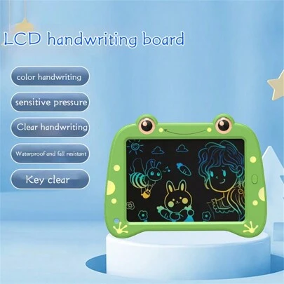 1入綠色卡通青蛙lcd寫作板,多功能可愛設計,非常適合兒童早期學習,書寫,繪畫,塗鴉
