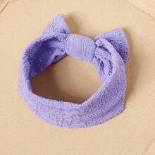 3入組嬰兒和兒童彈性頭帶,紋理和襞細節裝飾和蝴蝶結裝飾 - 彩色 - 查看 4