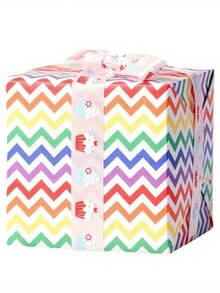 4 Pcs/Set, Colorful Striped Party Gift Wrapping Paper Birthday Wedding Decoration Gift Party Decoration White Kraft Paper Pink Gift Wrapping, Wrapping Paper, Tissue Paper, Flower Bouquet Supplies, Gift Wrapping Paper, Flower Wrapping Paper, - Multicolor - View 7