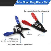 4入組小型搭扣鉗子套裝,3"內外圓形卡環鉗,直口和45°角口,0.04"尖端擋環鉗 - 紅色 - 查看 2
