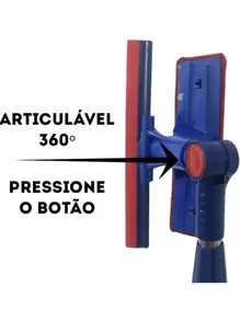 Rodo Limpa Vidro e Janela 2 em 1 Extensível Mágico com Esponja - Limpeza Eficiente para Carro, Lava Jato, Janela, Escritório e Sala - Azul - Visão 4