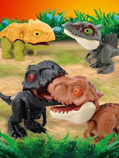5 piezas Juguetes de dinosaurio para morder los dedos, figuras de acción de dinosaurio con múltiples articulaciones, juguetes anti-estrés, perfectos para recuerdos de fiesta y regalos de fiestas