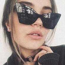 MEIRONG 新款时尚猫眼眼镜，韩式欧式复古时尚眼镜，适合男士夏季海滩度假、户外、旅行 - 黑色 - 查看 2