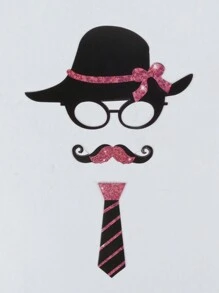 24入組搞笑生日照片道具,包括獨角獸角、嘴唇等