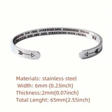 REEBONZ 不鏽鋼雕刻箭頭和甜蜜言詞的別緻手鐲,男女皆宜,可選擇自己喜歡的顏色和配有禮品盒和禮品卡的情人節禮物 - Bracelet+Message Card+Gift Box - 查看 5