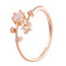 1只銅製及鋯石鑲嵌五角星戒指,ins風格,歐美設計且採用開口設計的星形輪轉戒指,跨境時尚 - 五角星 - 查看 9